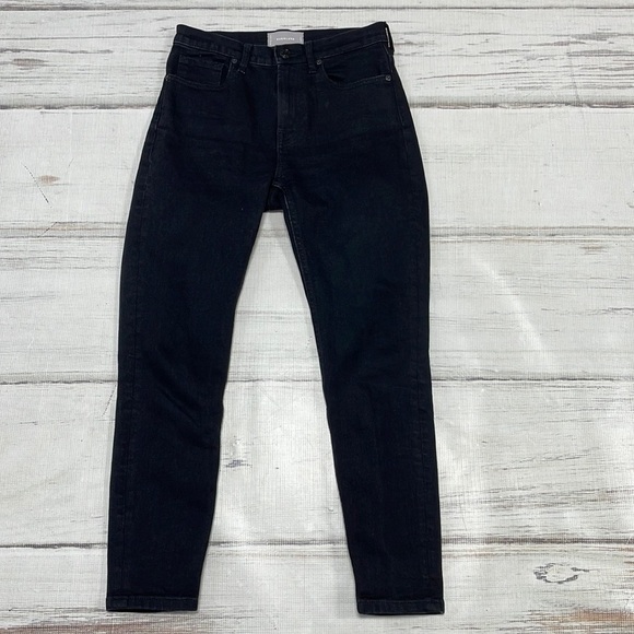 Everlane Jeans High Rise Skinny Ankle Black Denim Size 26 - Picture 3 of 11